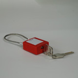 鋼纜線安全掛鎖（紅色）小鎖孔專用線掛鎖 纜線掛鎖 14685 - 紅色15*3.2*1cm