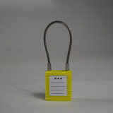 鋼纜線安全掛鎖（黃色）上鎖掛牌掛鎖頭 加標鎖定安全掛鎖 14686 - 黃色38x45mm Φ3.2mm×150mm