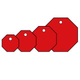 八邊形空白塑膠吊牌（100個裝）φ31.8mm 紅色 PVC小吊牌 14818 - 紅色Φ31.8mm