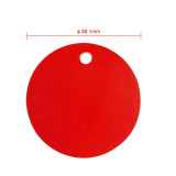 圓形空白塑膠吊牌廠標籤標記分類牌超市寄存牌鑰匙牌 紅色 100個裝 直徑38.1mm PVC 14787 - 紅色Φ38.1mm