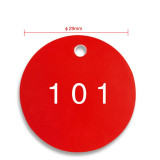 圓形塑膠號碼吊牌（100個裝）φ29mm 紅/白 編號101-200 14775 - 紅白Φ29mm