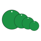 圓形空白塑膠吊牌 工廠標籤標記分類牌超市寄存牌鑰匙牌 綠色 PVC 100個裝 直徑25.4mm 14789 - 綠色Φ25.4mm