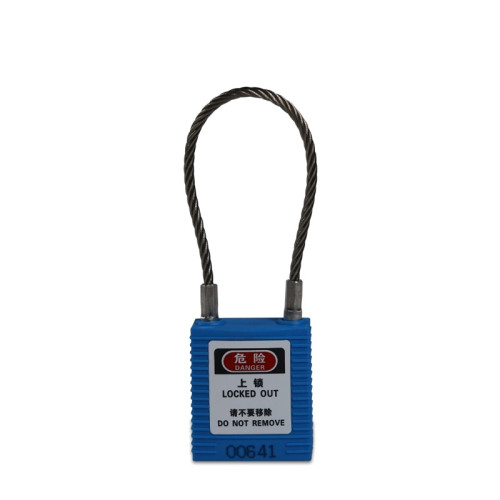 鋼線安全掛鎖（藍）鋼纜繩掛鎖 Lockout掛鎖 上鎖掛牌 14687 - 藍色Φ3.2mm×150mm
