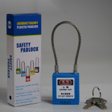 鋼線安全掛鎖（藍）鋼纜繩掛鎖 Lockout掛鎖 上鎖掛牌 14687 - 藍色Φ3.2mm×150mm