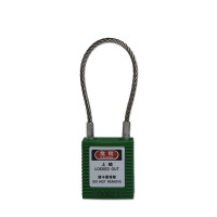 鋼纜線安全掛鎖（綠色）小孔徑掛鎖 小鎖孔專用掛鎖 上鎖掛牌 14688 - 綠色Φ3.2mm×150mm