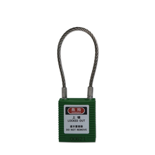 鋼纜線安全掛鎖（綠色）小孔徑掛鎖 小鎖孔專用掛鎖 上鎖掛牌 14688 - 綠色Φ3.2mm×150mm