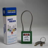 鋼纜線安全掛鎖（綠色）小孔徑掛鎖 小鎖孔專用掛鎖 上鎖掛牌 14688 - 綠色Φ3.2mm×150mm