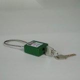 鋼纜線安全掛鎖（綠色）小孔徑掛鎖 小鎖孔專用掛鎖 上鎖掛牌 14688 - 綠色Φ3.2mm×150mm