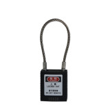 鋼線安全掛鎖（黑色）LOCKOUT上鎖掛牌掛鎖 安全鎖具 14689 - 黑色Φ3.2mm×150mm