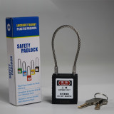 鋼線安全掛鎖（黑色）LOCKOUT上鎖掛牌掛鎖 安全鎖具 14689 - 黑色Φ3.2mm×150mm