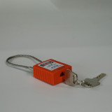 鋼纜線安全掛鎖（橘色）細樑安全掛鎖 小鎖孔安全掛鎖 14690 - 橙色Φ3.2mm×150mm