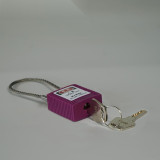 鋼線安全掛鎖（紫）LOCKOUT掛鎖 小鎖孔專用掛鎖 14691 - 紫色Φ3.2mm×150mm