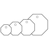 八邊形空白塑膠吊牌（100個裝）φ50.8mm 白色 塑膠小吊牌 14832 - 白色Φ50.8mm