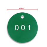 圓形塑膠號碼吊牌（100個裝）φ29mm 綠/白 編號001-100 14769 - 綠白Φ29mm