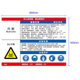 職業病危害告知卡（丙酮）PVC塑膠板 600×450mm 14580 - 白色600×450mm