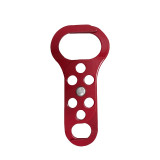 鋼製雙頭安全鎖鉤 安全鎖具扣環 六孔鎖鉤 群組鎖定扣 14724 - 紅色L137mm