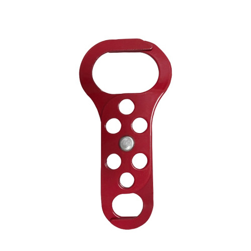 鋼製雙頭安全鎖鉤 安全鎖具扣環 六孔鎖鉤 群組鎖定扣 14724 - 紅色L137mm