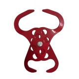 鋼製雙頭安全鎖鉤 安全鎖具扣環 六孔鎖鉤 群組鎖定扣 14724 - 紅色L137mm