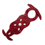 鋼製雙頭安全鎖鉤 安全鎖具扣環 六孔鎖鉤 群組鎖定扣 14724 - 紅色L137mm