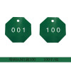 八邊形塑膠號碼編號吊牌（100個裝）φ31.8mm 綠色/白色 編號001-100 14868 - 綠白Φ38.1mm