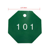 八邊形塑膠號碼編號吊牌（100個裝）φ31.8mm 綠色/白色 編號101-200 14869 - 綠白Φ38.1mm