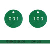 圓形塑膠號碼編號吊牌（100個裝）φ31.8mm 綠/白編號001-100 14844 - 紅白Φ38.1mm