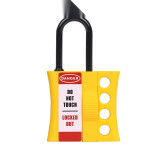 絕緣安全鎖鉤 上鎖擴鎖器 絕緣六孔鎖鉤 尼龍扣鎖14728 - 黃色鎖梁Φ6mm61×108mm