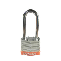 長樑鋼製千層安全掛鎖（橘色）LOTO掛鎖 長桿鋼製千層鎖 14717 - 橙色鎖梁Φ6mm鎖體長37mm鎖桿長度52mm