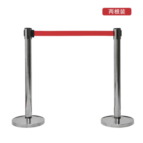 慢伸縮型伸縮帶隔離柱（2個裝）不鏽鋼一公尺線 警示隔離柱 14494-2 - 原色L2mxH910mm