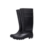 高筒雨鞋（46碼）黑色 PVC塑膠雨鞋雨靴 戶外防水防滑雨靴 抗洪搶險雨鞋 勞保用品 13818 - 黑色46