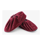 絨布防滑底鞋套 加厚型無塵車間樣品板間布鞋套 可重複洗 10雙裝酒紅色 13751 - 酒紅絨布