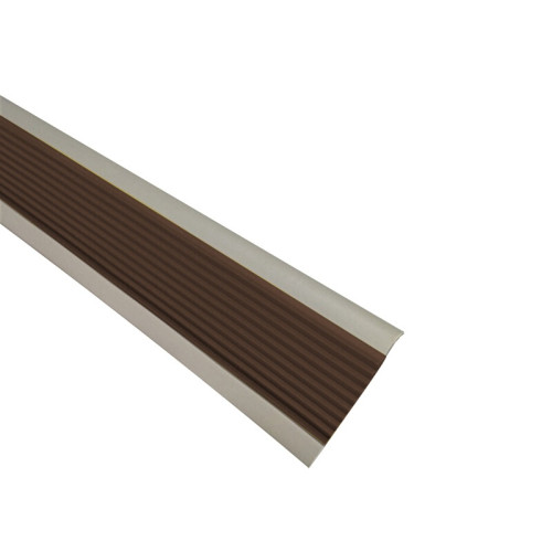 PVC樓梯包邊防滑條 辦公學校疏散通道 大理石階梯止滑條 棕色寬5cm長25m 13865 - 咖啡色2cmx25mx3mm