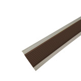 PVC樓梯包邊防滑條 辦公學校疏散通道 大理石階梯止滑條 棕色寬5cm長25m 13865 - 咖啡色2cmx25mx3mm