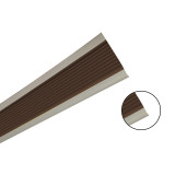 PVC樓梯包邊防滑條 辦公學校疏散通道 大理石階梯止滑條 棕色寬5cm長25m 13865 - 咖啡色2cmx25mx3mm