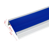 鋁合金樓梯包邊防滑條（藍）長度1.5m 樓梯階梯收邊防滑條 幼兒園樓梯彩色防滑條 13868 - 藍色4.5x1.8cmx1.5m