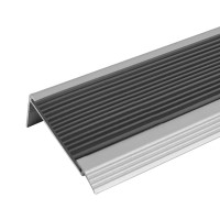 鋁合金樓梯包邊防滑條（灰色）長度1.5m 鋁合金樓梯踏步防滑條 小學樓梯包邊止滑條 13869 - 灰色4.5x1.8cmx1.5m