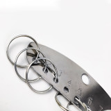 9位金屬鑰匙盤（含鑰匙圈）金屬鑰匙管理圈 鑰匙圈扣 不鏽鋼金屬鑰匙盤 飯店賓館鑰匙盤 13993 - 本色3.2cmx10.5cm