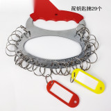 28位元金屬鑰匙盤（含鑰匙圈）房間鑰匙管理盤 金屬鑰匙板 不鏽鋼鑰匙收納板 鑰匙管理圈 13995 - 本色13cmx15cm