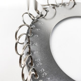 36位金屬鑰匙盤（含鑰匙圈）宿舍房間鑰匙管理盤 不鏽鋼鑰匙圈 手提鑰匙收納板 - 原色14.5*14.5cm