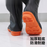 半身連體下水褲 釣魚釣魚魚池水庫作業PVC防水褲 水產加工作業背帶褲加厚耐磨 43碼 13984 - 黑色43