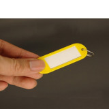 塑膠鑰匙牌（100個裝） 黃色 鑰匙管理箱鑰匙牌 彩色分類鑰匙牌 可書寫編號鑰匙牌 13411 - 黃色5x2.3cm