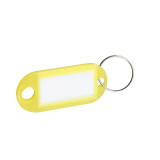 塑膠鑰匙牌（100個裝） 黃色 鑰匙管理箱鑰匙牌 彩色分類鑰匙牌 可書寫編號鑰匙牌 13411 - 黃色5x2.3cm