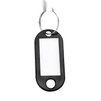 塑膠鑰匙牌（100個裝） 黑色 鑰匙管理箱鑰匙牌 彩色分類鑰匙牌 可書寫編號鑰匙牌 13417 - 黑色5x2.3cm