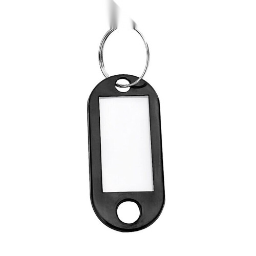 塑膠鑰匙牌（100個裝） 黑色 鑰匙管理箱鑰匙牌 彩色分類鑰匙牌 可書寫編號鑰匙牌 13417 - 黑色5x2.3cm