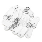 塑膠鑰匙牌（100個裝） 白色 鑰匙管理箱鑰匙牌 彩色分類鑰匙牌 可書寫編號鑰匙牌 13418 - 白色5x2.3cm