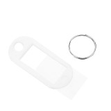 塑膠鑰匙牌（100個裝） 白色 鑰匙管理箱鑰匙牌 彩色分類鑰匙牌 可書寫編號鑰匙牌 13418 - 白色5x2.3cm