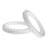 安全帽警告反光貼 夜間電動摩托車反光膠帶 白色 1cm*8m 2卷裝 13303 - 白色10mmx8m