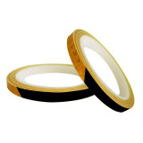 安全帽警告反光貼 夜間電動摩托車反光膠帶 黃黑 1cm*8m 2卷裝 13305 - 黃黑相間的10毫米 x 8米