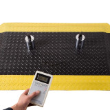 加厚耐磨地墊（60×90cm）工廠車間加厚耐磨PVC腳墊減震防滑墊 17349 - 黑+黃邊60X90cm