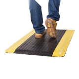 加厚耐磨地墊（90×150cm）工廠車間加厚耐磨PVC腳墊減震防滑墊 17350 - 黑+黃邊90×150cm